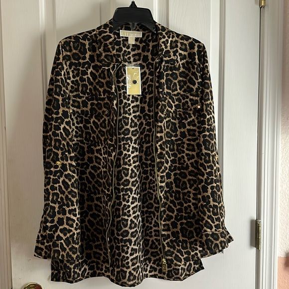 Michael kors long sleeve leopard blouse - Picture 1 of 6